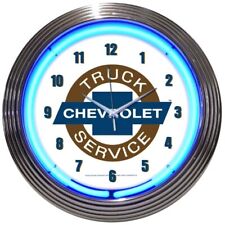 CHEVY TRUCKS CHEVROLET SERVICE NEON CLOCK picture