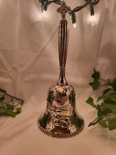 Vintage Godinger Silver Plate Christmas Bell Angel Snowflake Finial handle 8.5