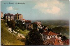 VINTAGE POSTCARD PANO VIEW OF THE TOWN OF BRUNATE IN LOMBARDY ITALY 1910s picture