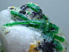 350 GM Transparent Top Green Swat Emerald Crystals With Tourmaline ON Quartz@PK  picture