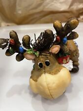 Whimsical Ornament By Pacific Rim, Moose, Antlers Tangled In Lights, Smiling picture