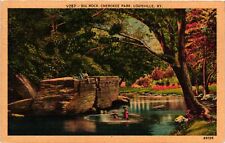 Vintage Postcard- Big Rock, Cherokee Park, Louisville, KY Early 1900s picture