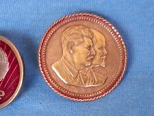 Pin. Badge. Lenin. Stalin. USSR Coat of Arms. Set of 2 Pieces. picture