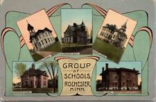 1910s ROCHESTER, Minnesota Postcard GROUP OF SCHOOLS 5 Buildings / Bloom Bros. picture