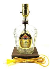 CROWN ROYAL WHISKEY Liquor Bar Bottle TABLE LAMP Lounge Light with Wooden Base picture
