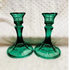 Vintage Indiana Glass Co. Paneled Teal Green 4 1/2