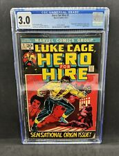 Hero For Hire #1 CGC 3.0 White Pages 1st Appearance of Luke Cage Marvel 1972 picture