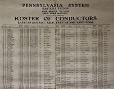 1920 antique BROADSIDE prr ROSTER of CONDUCTORS poster genealogy orig railroad picture