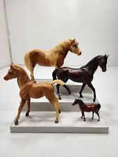 Mixed Lot of 4 Vintage Breyer Horses Shetland Clydesdale Brown Tan USA Made picture