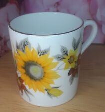 Vintage Royal Grafton Fine Bone China White Sunflower Design Coffee Cup picture