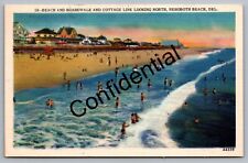 1940s Beach & Boardwalk At Rehoboth Beach Delaware DE Linen Postcard H285 picture