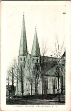 Vintage Postcard Catholic Church Wellsville NY New York                    D-233 picture