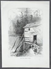 1874 Picturesque America Antique Print View Old Mill, Reems Creek North Carolina picture