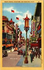 San Francisco California Grant Avenue Chinatown Vintage Postcard picture