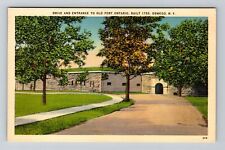 Oswego NY-New York, Drive and Entrance to Old Fort Ontario Vintage Postcard picture
