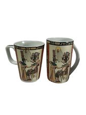 PI Porcelain International Egypt Coffee Mug Egyptian Lot Set Of 2 #041/ #019 EUC picture