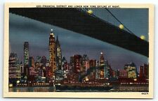 1930s NEW YORK CITY NY FINANCIAL DISTRICT LOWER NEW YORK SKYLINE POSTCARD P2624 picture