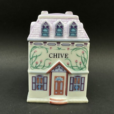 Vintage 1989 LENOX SPICE VILLAGE House Porcelain Spice Jar - CHIVE picture