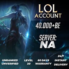 NA SAFE League of Legends Account SMURF 40K+ BE Level 30 UNRANKED 24/7 instant picture