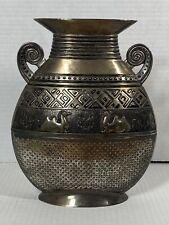 Metal Egyptian Camel Design Vase Decor 8”1/2 Height picture