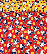 Vintage Mickey Mouse & Bubbles On Red & On Yellow  Print Fleece Fabric picture