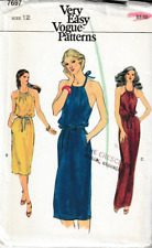 Vintage Vogue Pattern 7697 c1970's, Misses Halter Dress, Size 12, FF picture