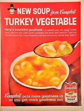Vintage Jan 1963 Print Ad 10x13 New Soup From Campbell Turkey Vegetable Color picture