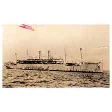 WWI Battleship Scene - USS America 1918 - Original Postcard RPPC TJ8-4 picture