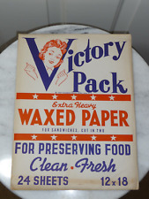 WWII Patriotic Lady Victory Pack Waxed Paper 1944, Dalemar Paper Lodi NJ picture