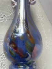 Vintage Hand Blown Murano Glass Millefiori Applied Handle Vase Made in Itay picture