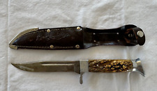 Vintage Othello Germany Hunting G C Co Fixed Blade Knife 033 STAG Dagger Sheath picture