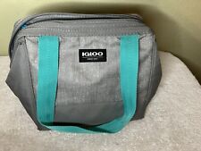 Igloo lunch bag grey teal Small travel insulated Double Handle picture
