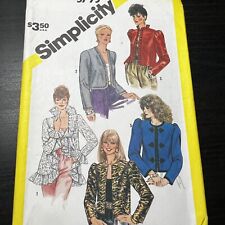 Vintage 1980s Simplicity 5793 Lined Evening Jackets Sewing Pattern 8 XXS UNCUT picture