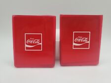 2 VTG 1980s Coca-Cola Mini Mirror Pocket Purse Compact Vanity Makeup In Pouch picture