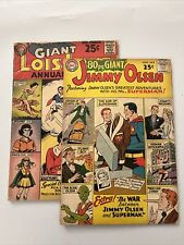 GIANT LOIS LANE ANNUAL NO. 1 1962 & Jimmy Olsen 2 Comics Lot Superman Comic picture