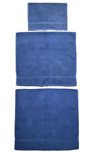Vintage SEARS Blue Bath Towel Set 3 Bath Towels & Hand Towel Made in USA picture