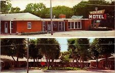 Front Back Entrances View Chief Motel McCook Nebraska Greenery Postcard Unused picture