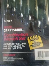 9 Vintage 44654 Craftsman Standard Combination Wrench Set 5/16
