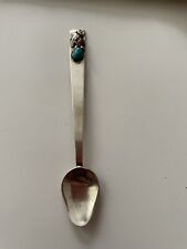 NATIVE AMERICAN STERLING SILVER TURQUOISE RED CORAL BABY SPOON RB, RICHARD BEGAY picture
