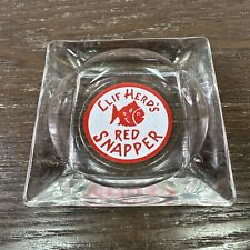 VINTAGE CLIF HERDS RED SNAPPER RESTAURANT GLASS ASHTRAY picture