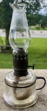 Antique Miniture Glass NUTMEG finger oil lamp. Vintage picture