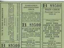 Vintage Mid 20th Century Baltimore & Ohio R.R. Train Check B89500 picture