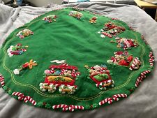 Hand sewn  Xmas table cloth/ tree skirt. Intricate beaded design on top of felt. picture