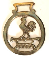 Vintage Solid Brass Horse Medallion Rooster Design picture