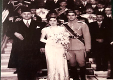 EGYPT 1939 SHAH IRAN M REZA BAHLAVI &PRINCESS FAWZIA ROYAL WEDDING PRINTED CARD picture