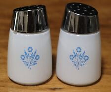 Vintage Corning Ware Blue Cornflower Salt And Pepper Shakers - 3 Flower pattern picture
