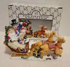 Fine Polystone X'mas Sleigh with Reindeer NIB picture