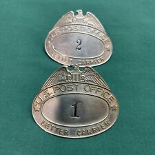 VTG U S Post Office Letter Carrier Hat Badge Pins #1 And #2 N.C. Walter And Sons picture