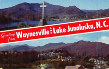 Postcard NC: Greetings from Waynesvilee and Lake Junalaska, North Carolina picture