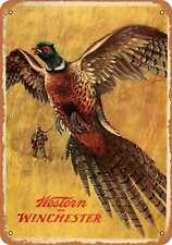 Metal Sign - 1958 Western Winchester Pheasant - Vintage Look Reproduction picture